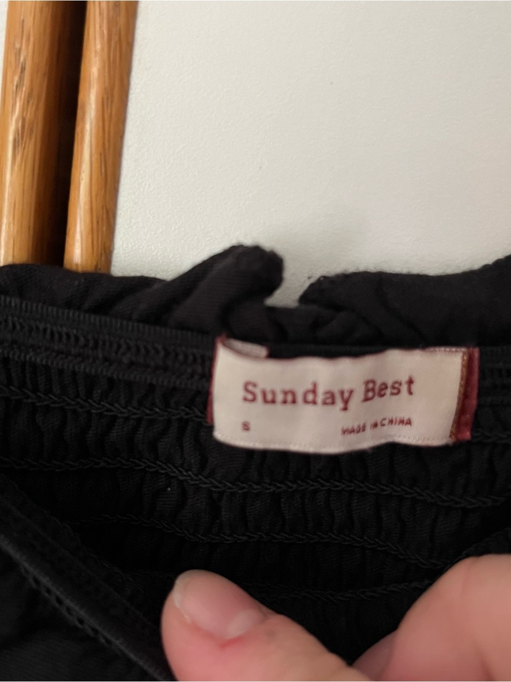 Aritzia Sunday Best Black Smocked Ruffle Bandeau Top - Picture 5 of 6